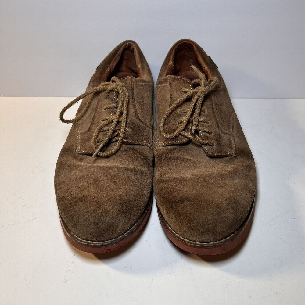 Bass Mens Size 8W US Elwyn VTG Tan Suede Leather Lace Up Oxfords Dress Shoes 125